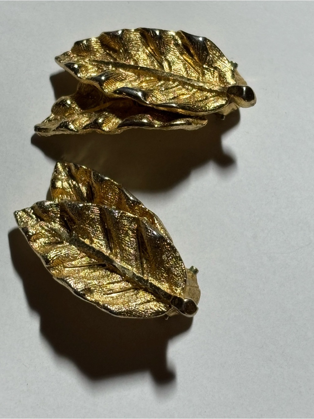 Coro Gold Leaf Clip-On Earrings